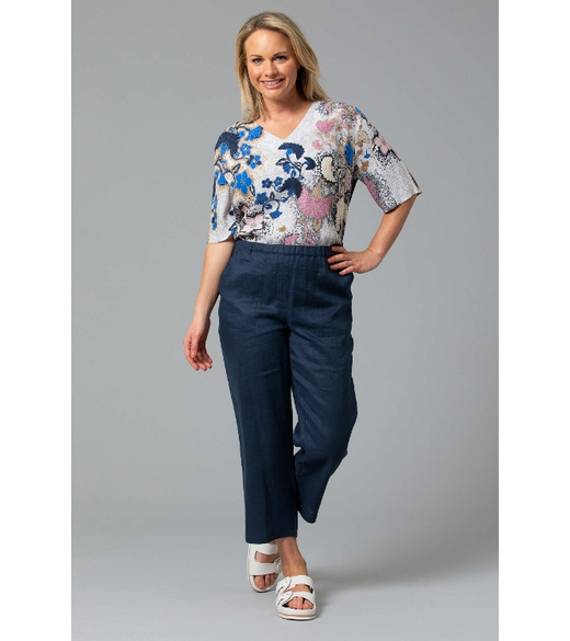 Washer linen crop pant