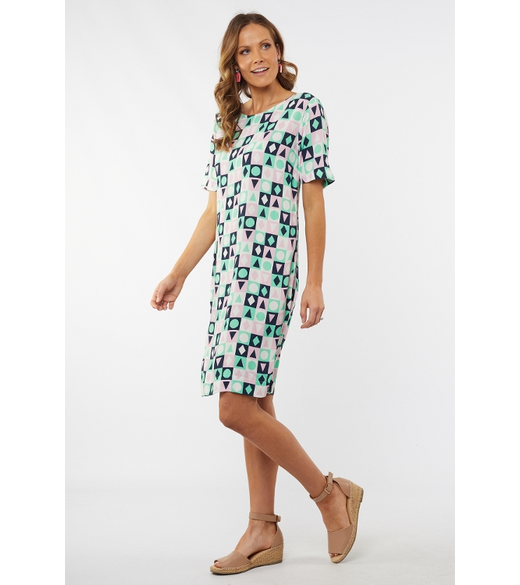 Summer geo shift dress