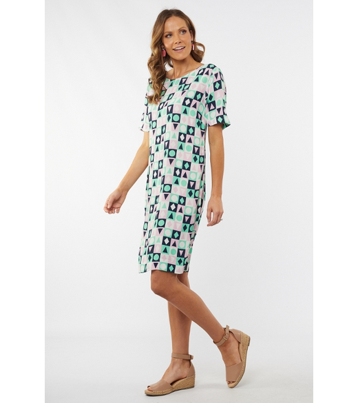 Summer geo shift dress