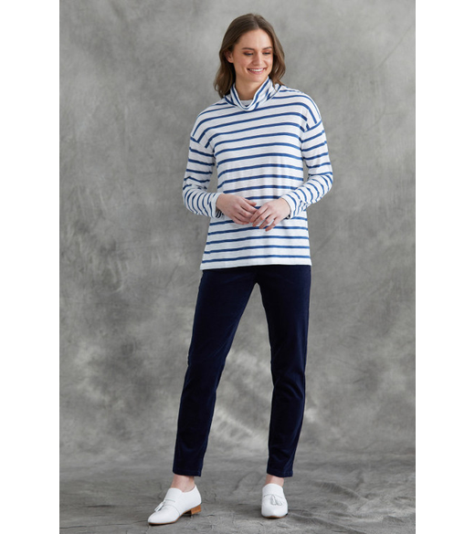 Stripe roll neck tee