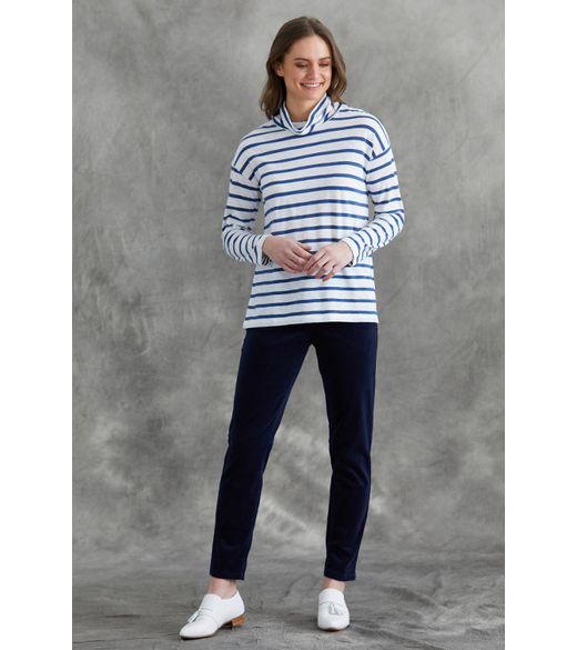 Stripe roll neck tee