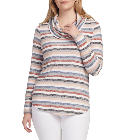 L/slv cowl neck top