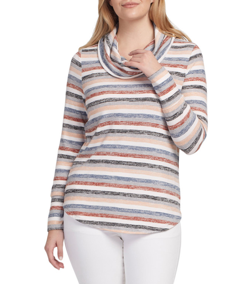 L/slv cowl neck top