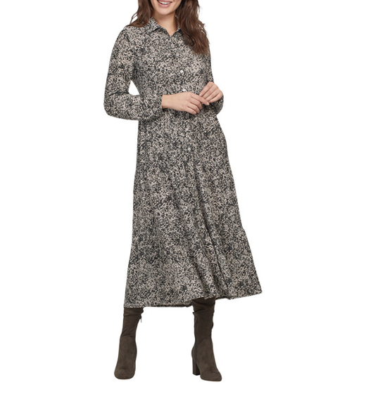 Button front tiered dress