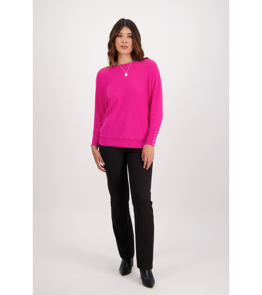 Batwing sleeve knit jumper