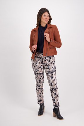 Cropped suedette biker jacket-vassalli-Gaby's