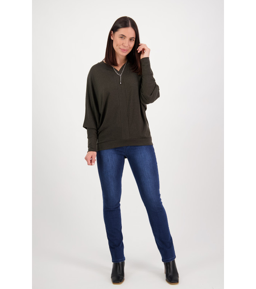 Merino batwing top