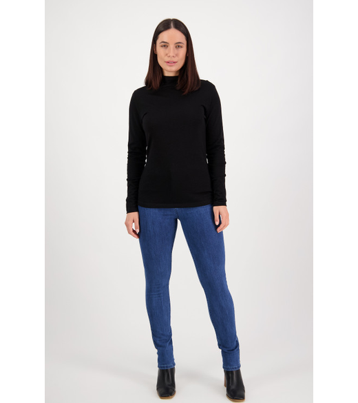 Merino polo neck top