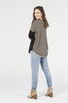 Stripe back curve hem jumper