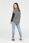 Stripe back curve hem jumper