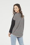 Stripe back curve hem jumper