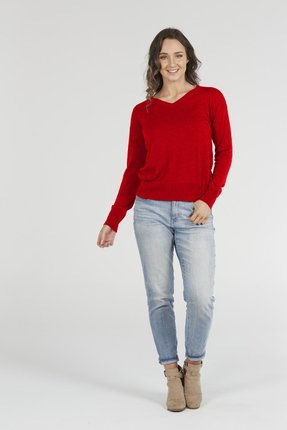Essential V neck jumper-bridge-and-lord-Gaby's