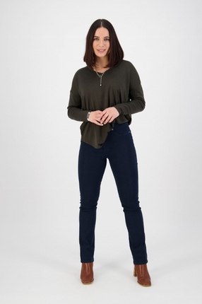 Slim leg denim pull on-pants-and-leggings-Gaby's