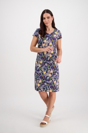 Printed lightweight fitted dress-dresses-Gaby's