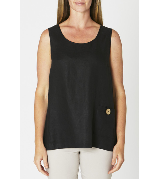 Sleeveless linen top