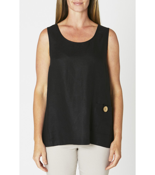 Sleeveless linen top