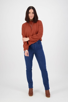 Slim leg denim pull on-pants-and-leggings-Gaby's