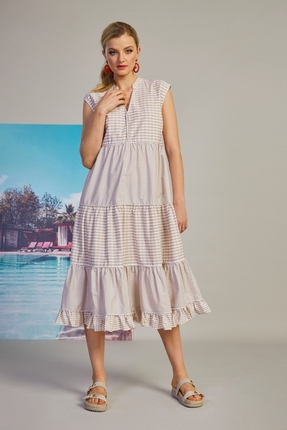 Gingham midi dress-dresses-Gaby's