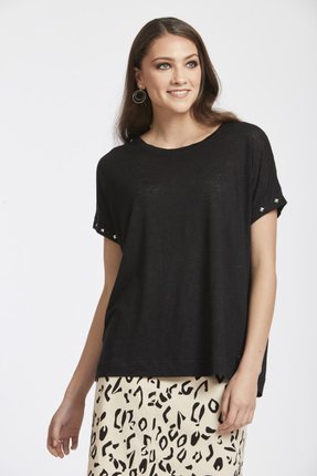 Lara linen T shirt-tops-Gaby's