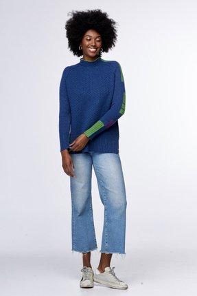 Check funnel jumper-knitwear-Gaby's