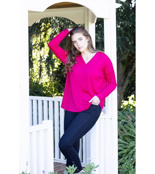 Merino V nk drop shoulder top